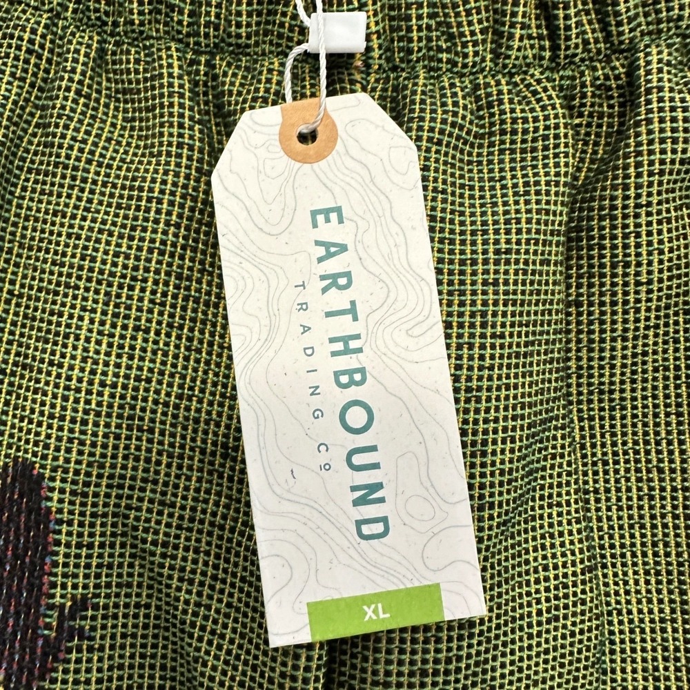 Earthbound Trading Co Women's XL Tapestry Pants Green Mushroom Butterfly Fringe - Picture 3 of 10